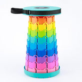Rainbow outdoor telescopic portable folding stool extra thick foldable plastic fishing household stool queuing train travel