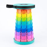 Rainbow outdoor telescopic portable folding stool extra thick foldable plastic fishing household stool queuing train travel