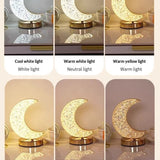 Ins Style Moon Night Light Warm Romantic Bedside Lamp Rechargeable Touch Control Crescent Lamp