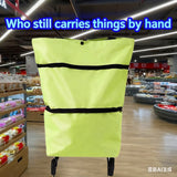 Portable foldable shopping cart for grocery shopping, tug handbag shopping bag, supermarket foldable wheels, single shoulder household cart
