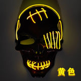 Cross-border LED luminous mask Halloween skull USB charging light horror ghost head ghost atmosphere props