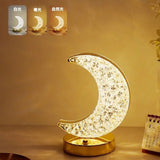 Ins Style Moon Night Light Warm Romantic Bedside Lamp Rechargeable Touch Control Crescent Lamp
