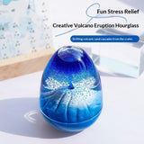 Volcano Eruption Oil Hourglass Decompression Toy Creative Desktop Ornament Kids Toy Gift for Friends & Kitchen Timer