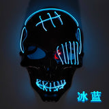 Cross-border LED luminous mask Halloween skull USB charging light horror ghost head ghost atmosphere props
