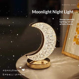 Ins Style Moon Night Light Warm Romantic Bedside Lamp Rechargeable Touch Control Crescent Lamp