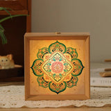 Rechargeable Dunhuang Motif Wooden Frame Night Light Creative Ambient Lamp Desktop Decor