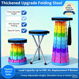 Rainbow outdoor telescopic portable folding stool extra thick foldable plastic fishing household stool queuing train travel
