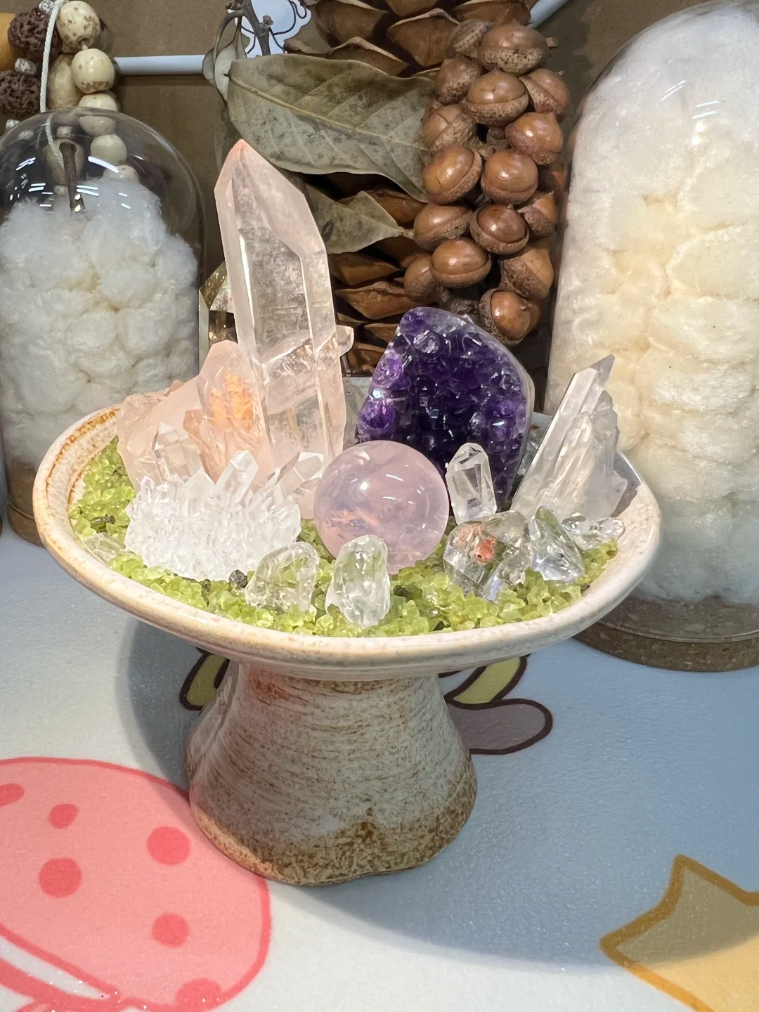 Natural Crystal Micro-landscape: Five Elements Energy Generator & Desk Decor