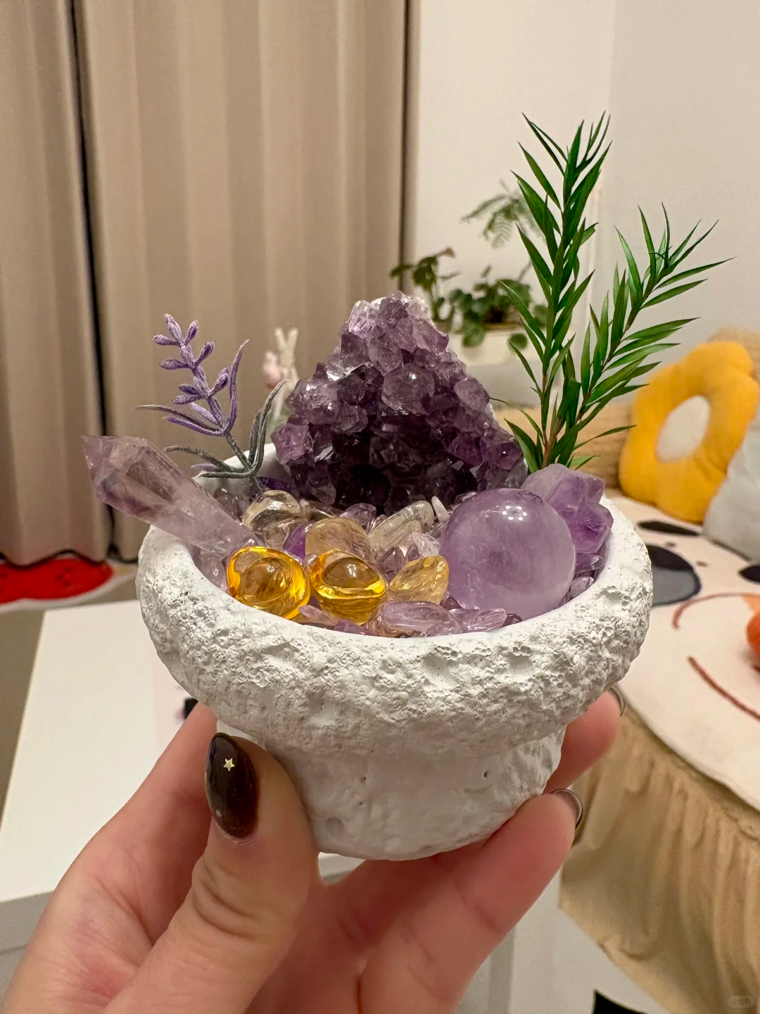Natural Crystal Micro-landscape: Five Elements Energy Generator & Desk Decor