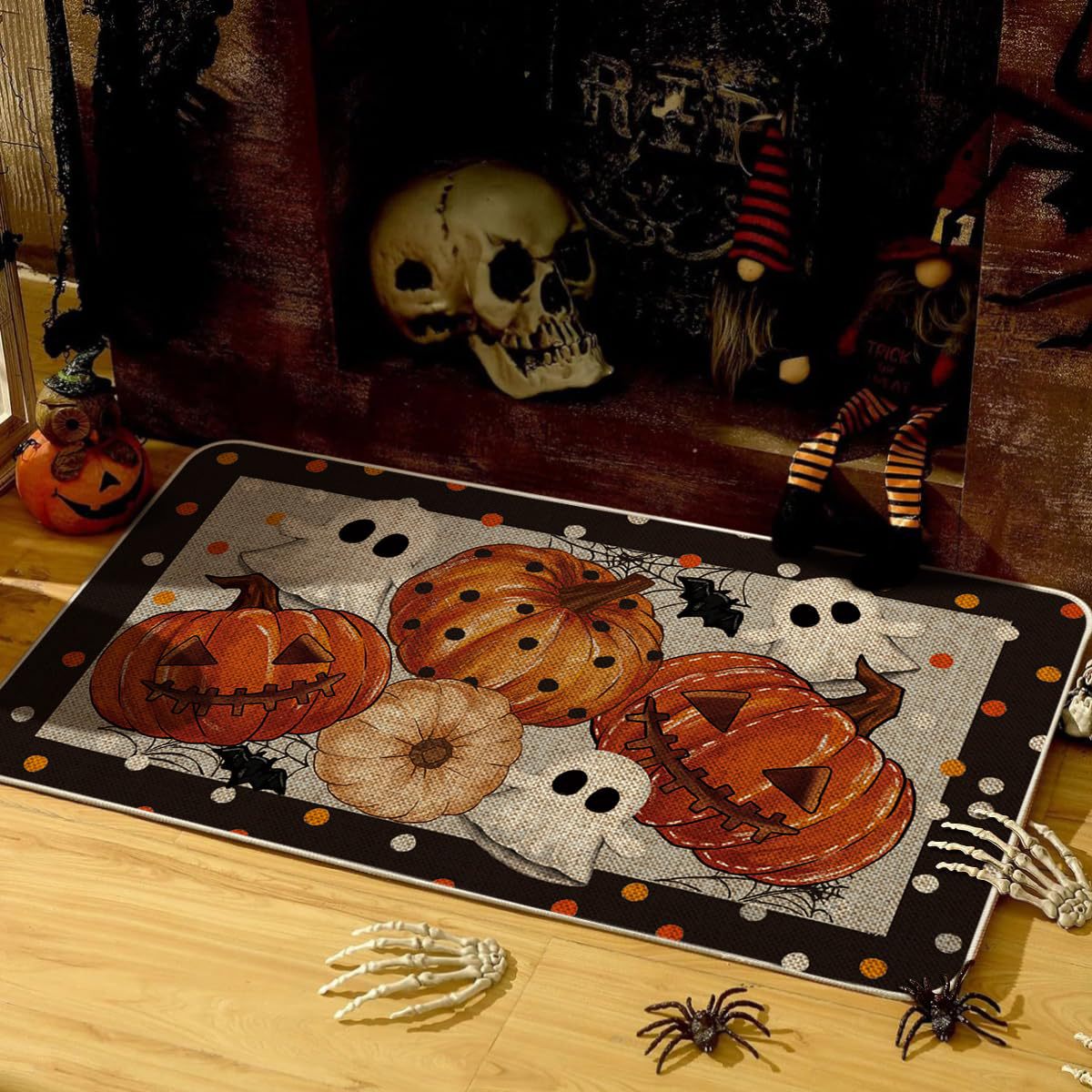 Cross-border cartoon Halloween entrance door mats dirt-resistant and wear-resistant bathroom absorbent easy-to-care foot mats porch floor mats