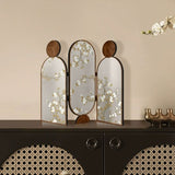 Mid-Century Chinese Style Folding Screen Tabletop Decor · Song Dynasty Aesthetics Bird & Flower Mirror Painting · 2025 New Premium Foldable Display Art