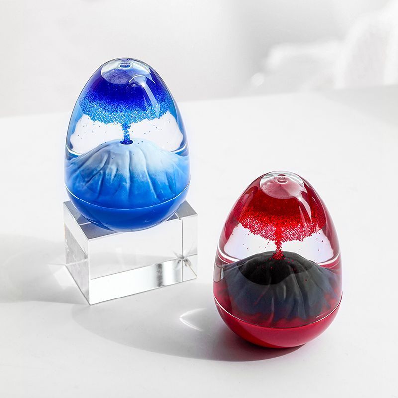 Volcano Eruption Oil Hourglass Decompression Toy Creative Desktop Ornament Kids Toy Gift for Friends & Kitchen Timer