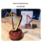 Unique Harp Music Box Artistic Decor Ornament for Homestay & Living Room Ideal Festival & Graduation Gift