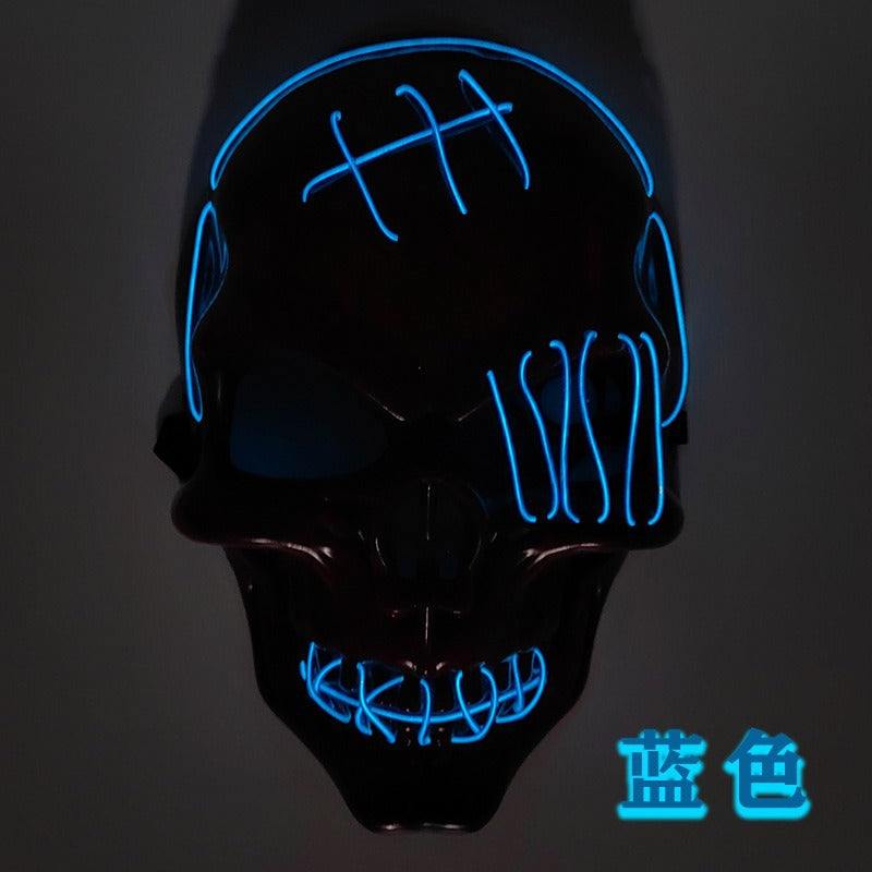 Cross-border LED luminous mask Halloween skull USB charging light horror ghost head ghost atmosphere props
