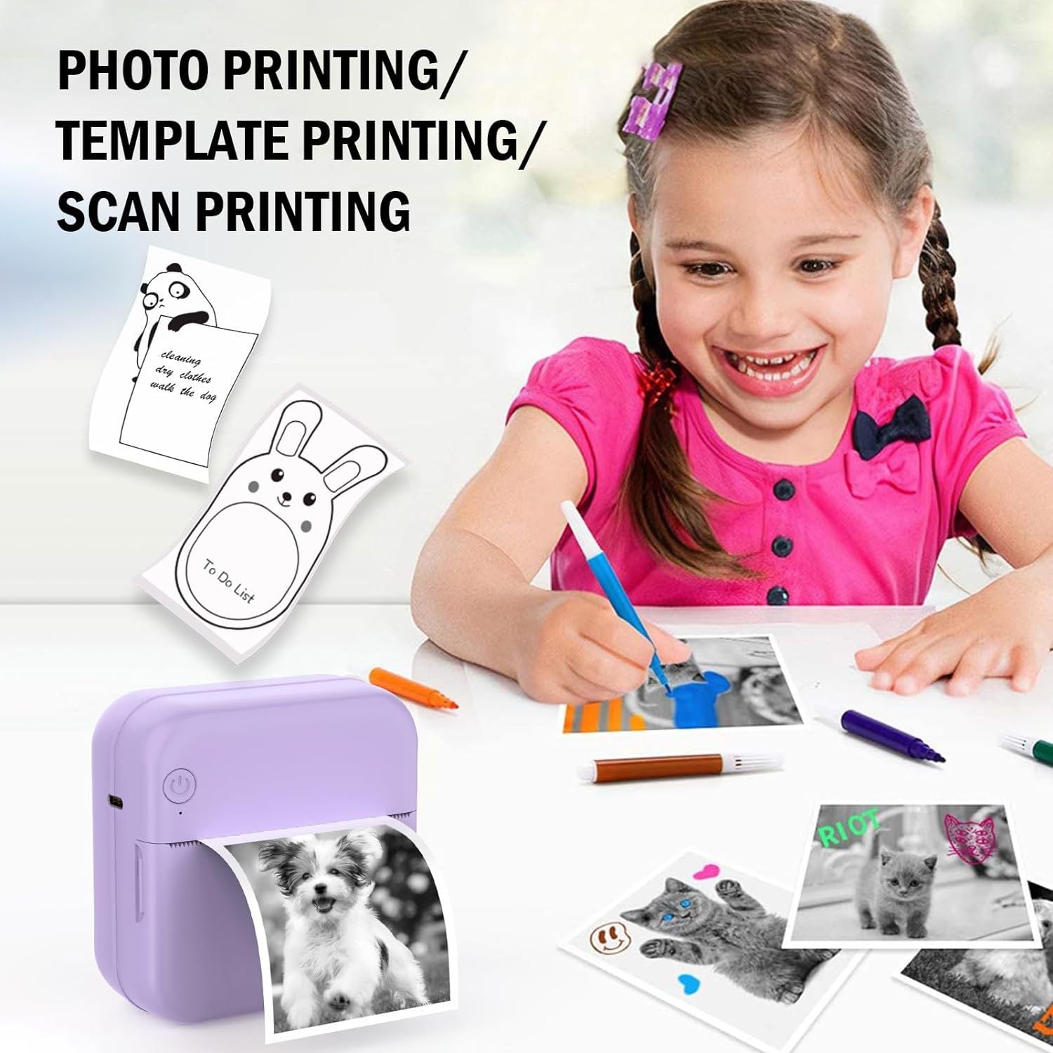 Cross-border hot selling mini printer wireless mobile phone Bluetooth thermal inkless small home label printer