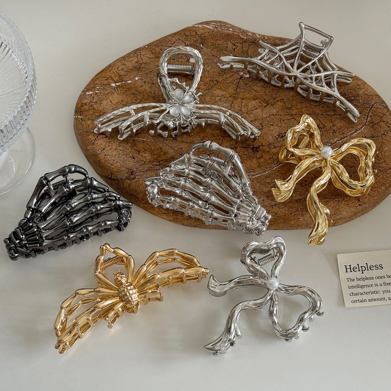 Alloy ribbon butterfly clip can grab large hair shark clip back of the head high-end metal hairpin hair accessories