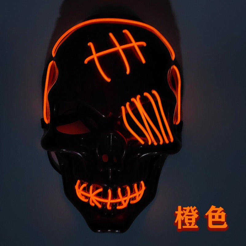 Cross-border LED luminous mask Halloween skull USB charging light horror ghost head ghost atmosphere props