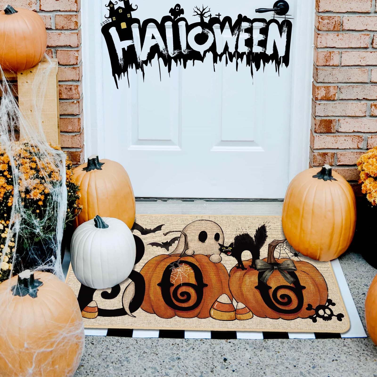 Cross-border cartoon Halloween entrance door mats dirt-resistant and wear-resistant bathroom absorbent easy-to-care foot mats porch floor mats
